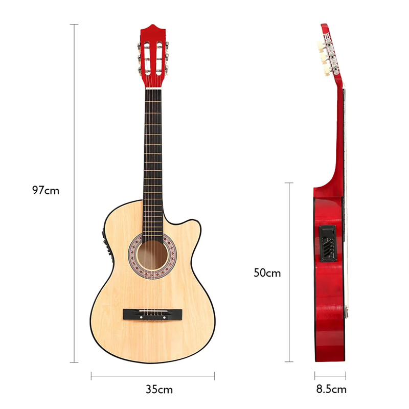 HUASHENG High Quality 38 Inch Cutaway Acoustic Electric Guitar OEM ODM CUSTOM Guitar Kit Acoustic Electric for Beginner