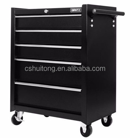 Professional 5 drawers Central Lock roller cabinet mechanic tool carts tool trolley on wheels