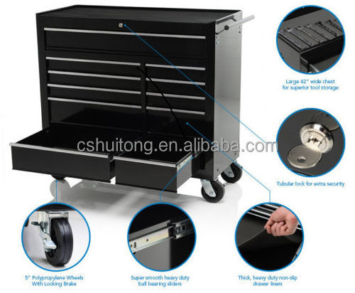 Heavy duty 42-Inch Roller Metal Tool Cabinet sets tool Chest two Side lockers with 33  Drawers