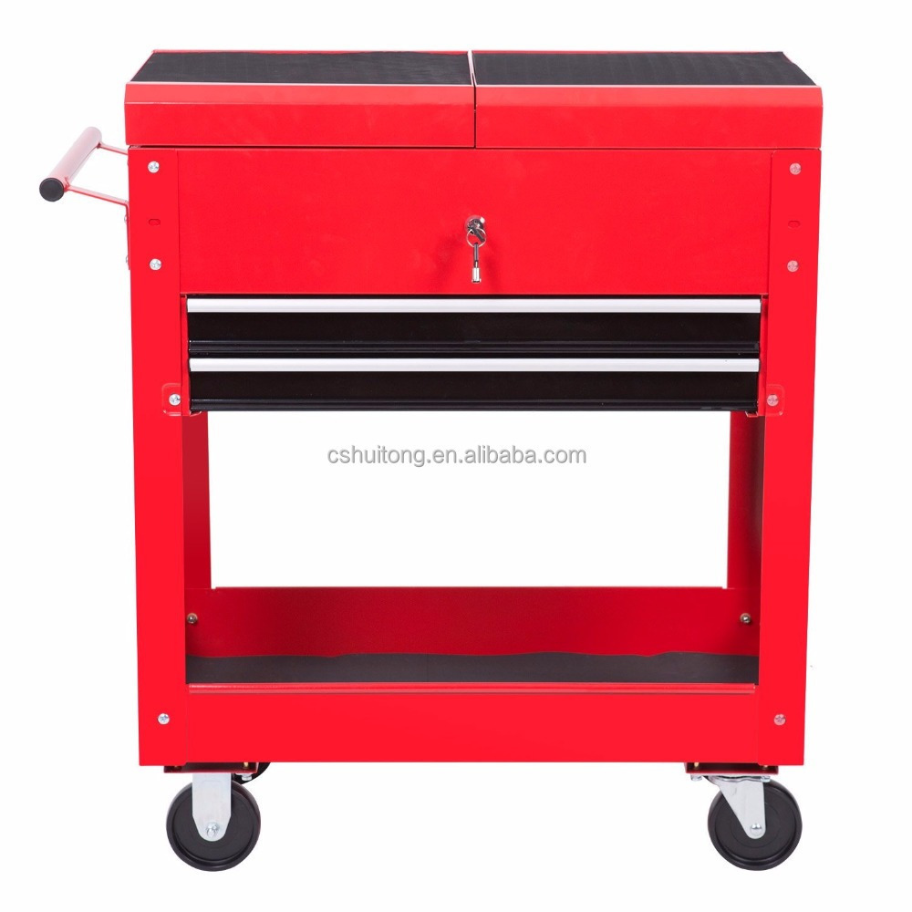 Hot Rolling Tool Cart TC310 Mechanics Slide Top Utility Storage Cabinet Organizer 2 Drawers with ball-bearing slids