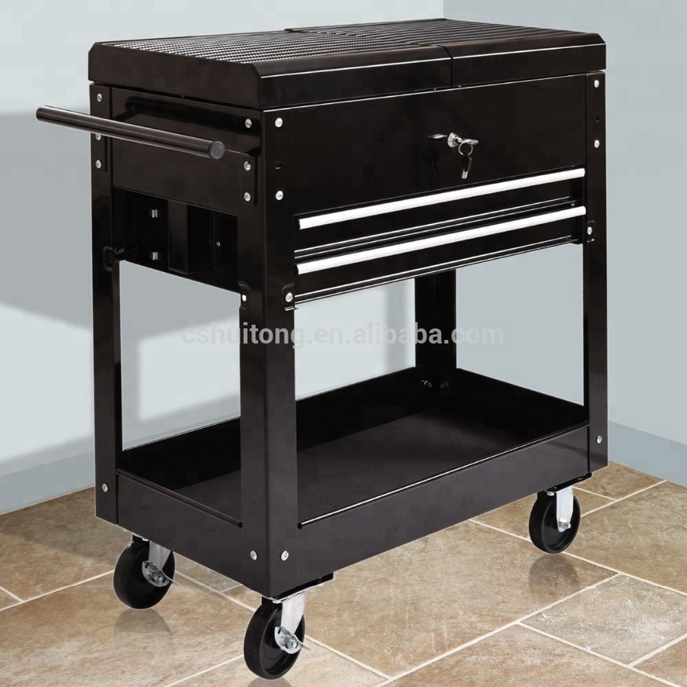 Wholesale Hot Rolling Tool Cart Slide Top Utility Storage Cabinet Organizer 2 Drawer