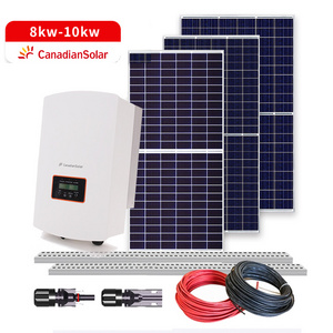 CanadianSolar Original On Grid Kit System Single Phase Inverter 10Kw Completo Electric Solar Panel Kit