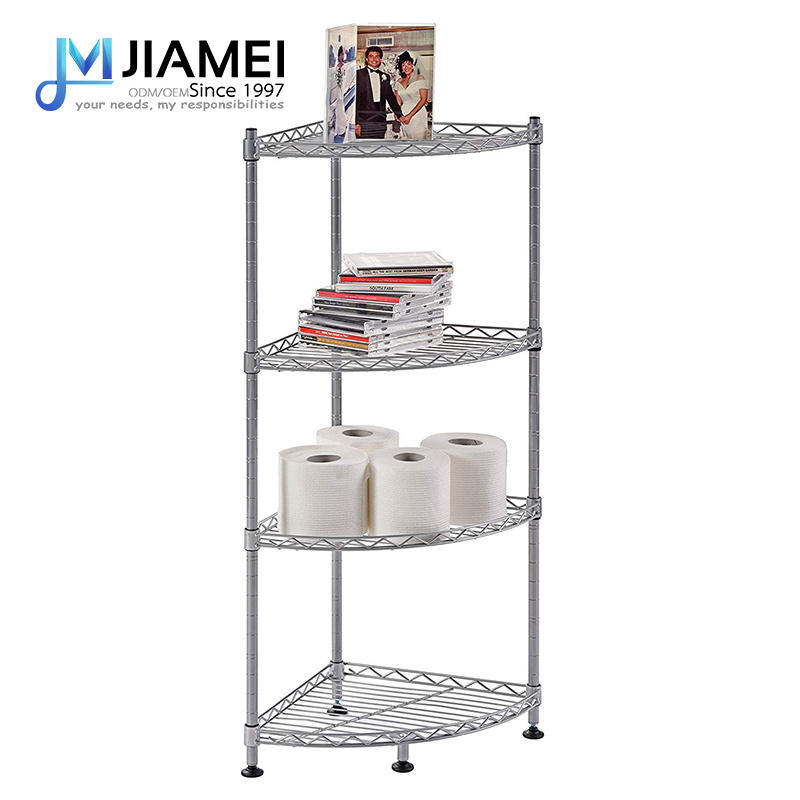 JIAMEI multipurpose shelving unit 4 tier display corner shelf kitchen shelf storage organizer