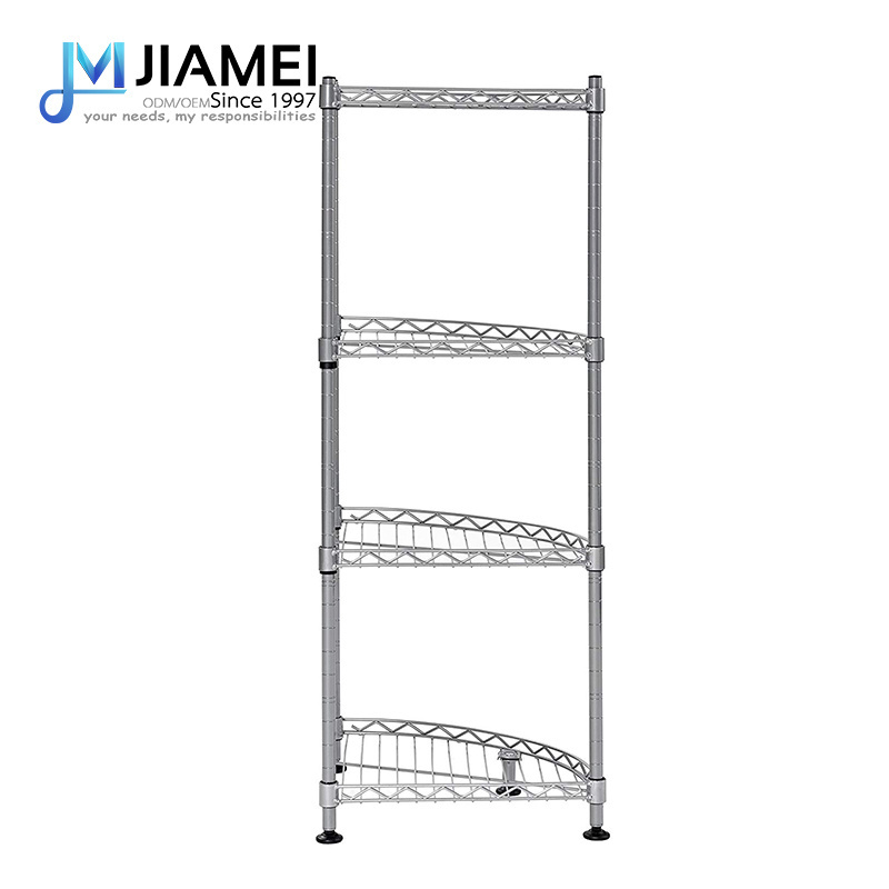 JIAMEI multipurpose shelving unit 4 tier display corner shelf kitchen shelf storage organizer