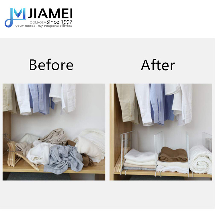 JIAMEI Closet Organizer Metal Shelf Divider Separator For Storage In Bedroom Bathroom