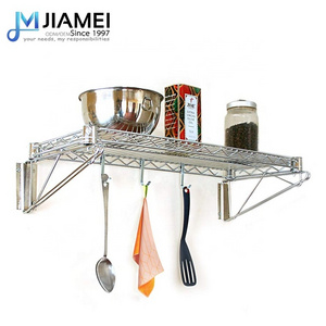 JIAMEI 4-Tier Wall Mounted Wire Shelving Kitchen Wall Shelves Closet Organizer