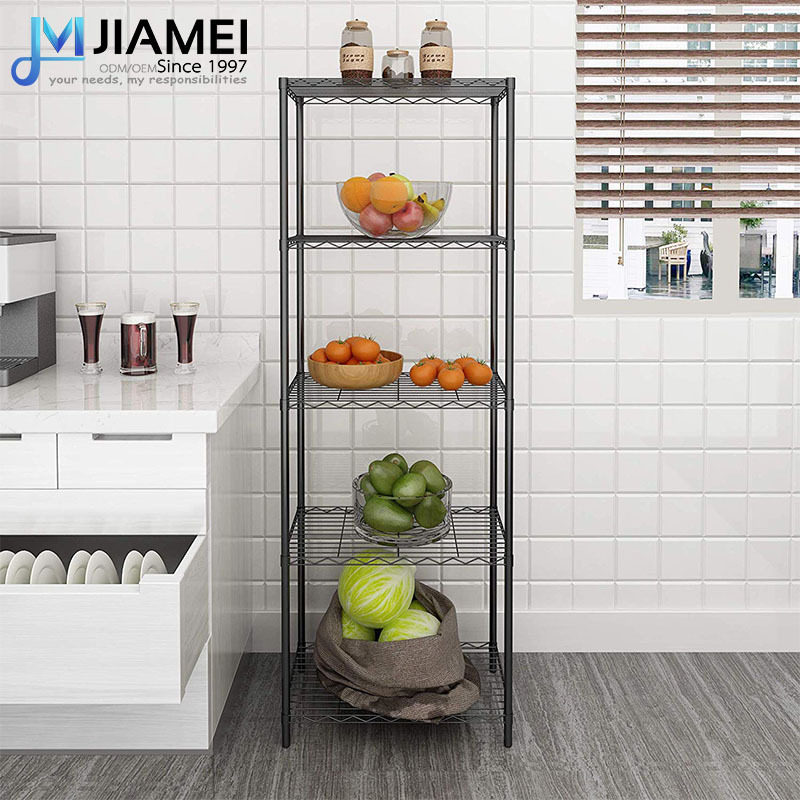 JIAMEI Hot Sale 5 Layers Kitchen Storage Metal Wire Shelving Units