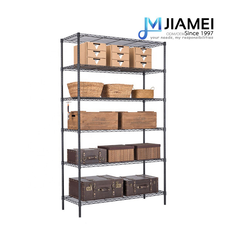 6 tier easy assemble chrome coated wire shelving units