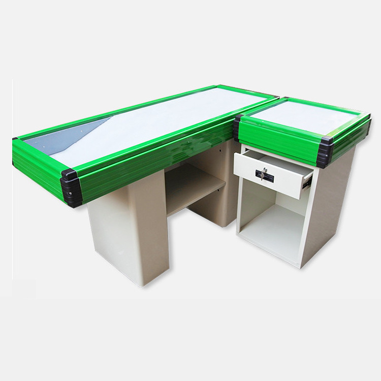 JIAMEI cheap checkout desk modern design cashier counter supermarket check out table