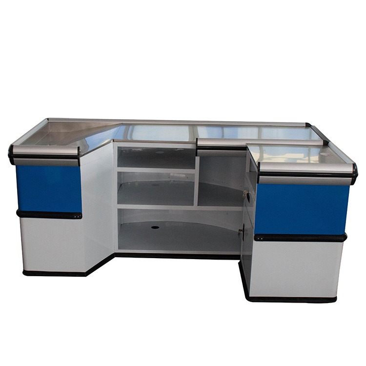 JIAMEI cheap checkout desk modern design cashier counter supermarket check out table