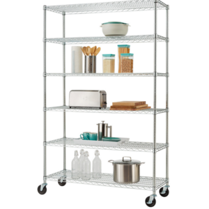 6 tier easy assemble chrome coated wire shelving units