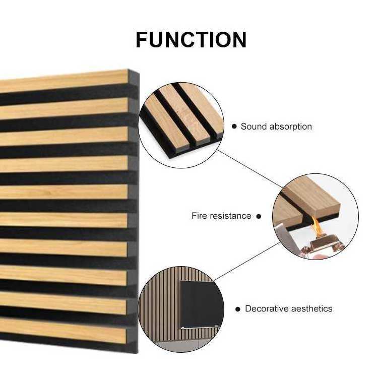 2400x600mm Panels Slat Wood Wall Panel High Density Acoustic Wooden Acoustic Panel