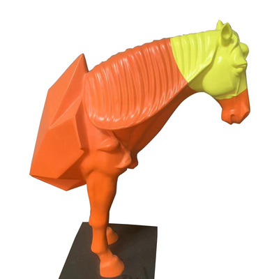 Factory Customized Life Size Statue Resin Fiberglass Sculpture colorful Horse Statue Indoor and Outdoor Decoration