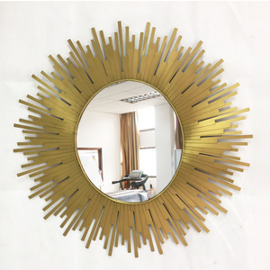 China factory Industrial Gold antique decorative wall mirrors for home hotel wall arts ornaments metal crafts