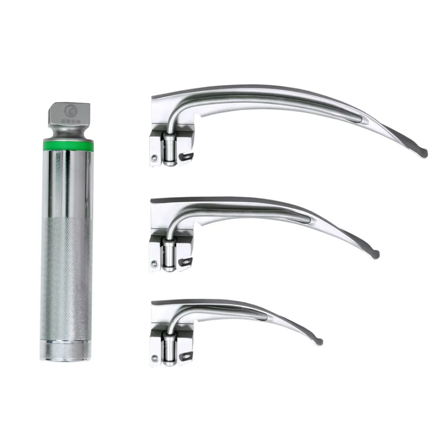 Stainless Steel Reusable 6Pcs Blades neonatal  adult laringoscopio flexible fibra optica medical fiber optic laryngoscope set