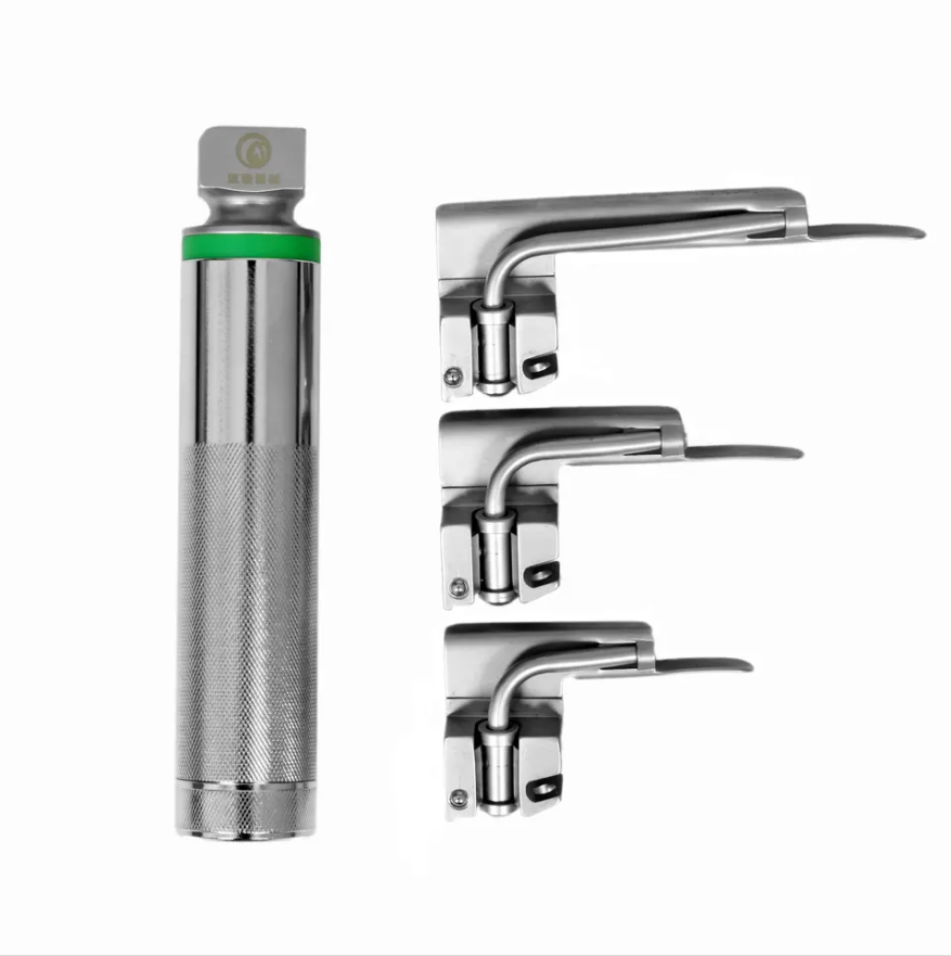 Stainless Steel Reusable 6Pcs Blades neonatal  adult laringoscopio flexible fibra optica medical fiber optic laryngoscope set