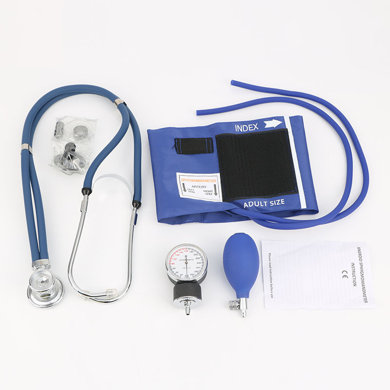 Aneroid Sphygmomanometer and Sprague Rappaport Stethoscope, tensiometros manuales Blood Pressure Kit with Cuff and Carrying case