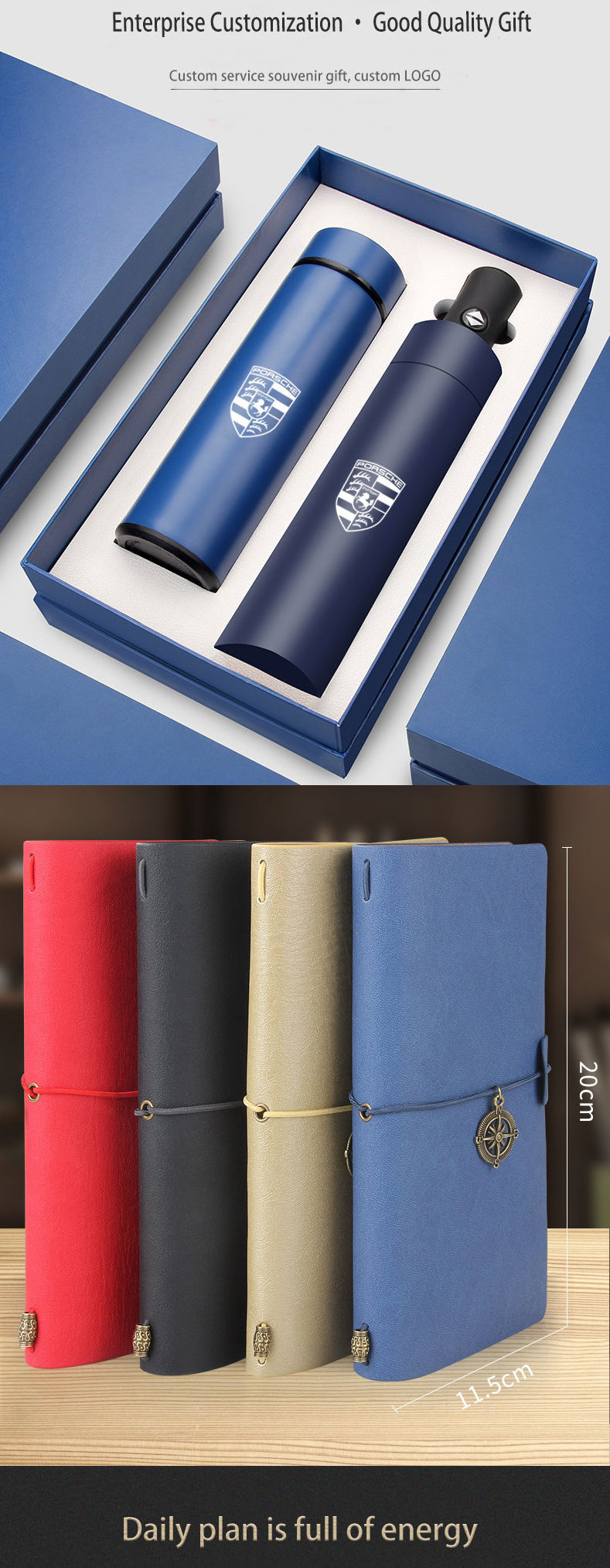 christmas presents personalized umbrellas corporate business custom item gifts promotional products power bank notebook set gift