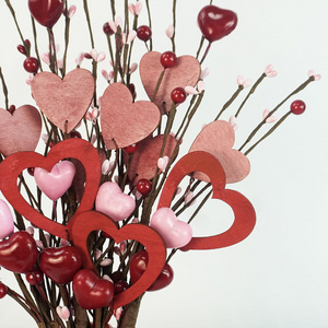 well soon gift get Red Pink White heart Shaped Berry Branches for Valentine's Party Home Wedding Decoration customize gift ideas