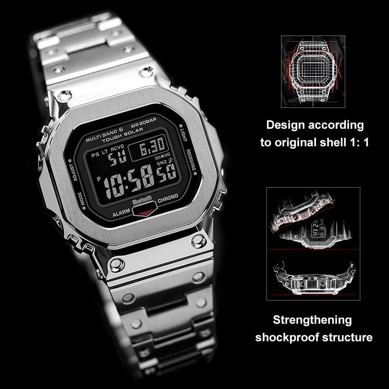 G SHOCK DW5600 Stainless Steel Watch band strap replacement and metal bezel case for GWM5610 GW5000 watch replacement parts