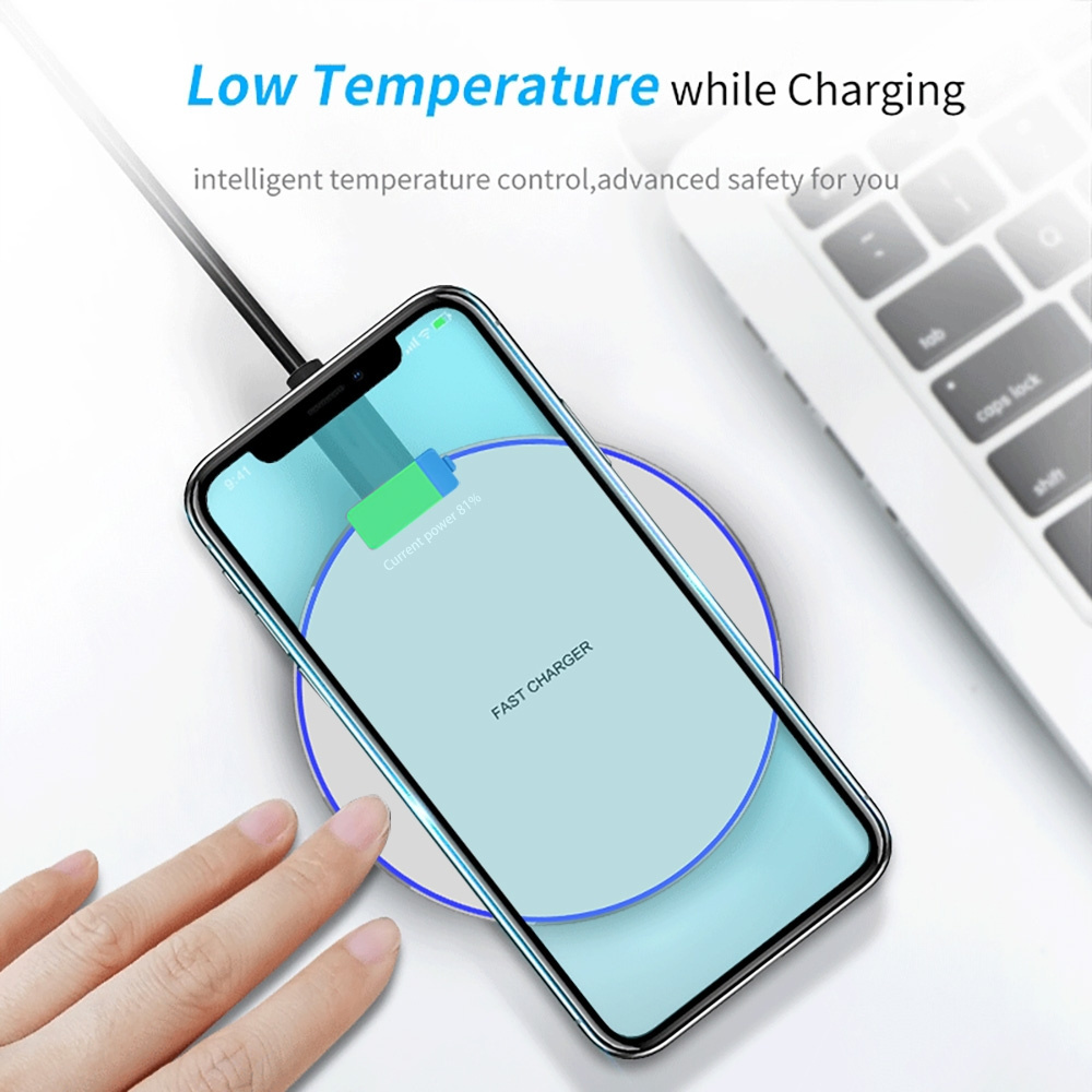 Jmax Trending 2024 Best 15W Portable Qi Wireless Charger Pad LED Light Fast Charging Wireless Phone Chargers Mobile Phone ABS