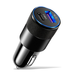 Jmax Fast USB C Car Charger For Apple PD Car Charging 3.1A Dual USB Port Car Charger Cigarette Lighter Adapter