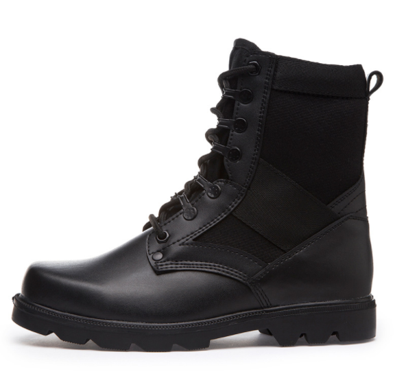 Spring And Autumn Leather High Top Outdoor Work Boots Men'S Black Boots