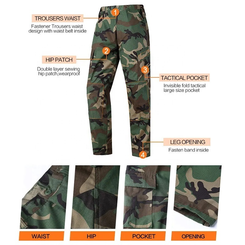 Customized Camouflage ACU Tactical Uniform - Combat Uniform Outfit Set in Camo, Desert, Navy Blue, Black and Green