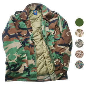 Custom Waterproof Durable Combat Jungle Camouflage M65 Tactical Field Jacket Coat with Fleece Liner for Men