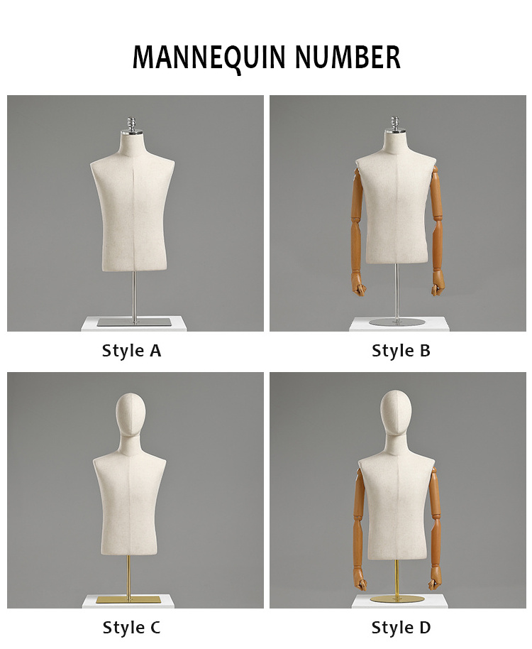 Window Shop Display Male Mannequin Torso Stand Half Body Men Suit Mannequin for men's Suit