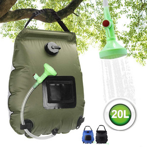 Spot Wholesale 20l Portable Camping Shower 5 Gallons Heating Pipe Bag Solar Water Heater Outdoor Other Camping Gear