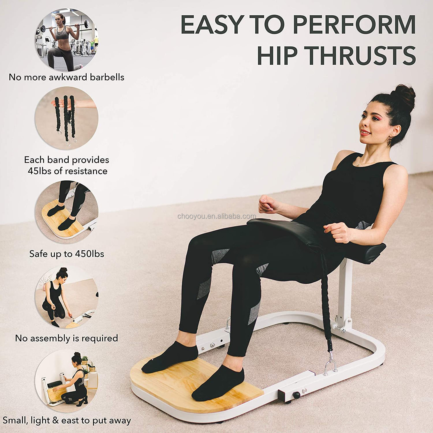 Factory Price Customized Exercise Hip Up Trainer Fitness Workout Folding Adjustable Portable Hip Thrust Machine