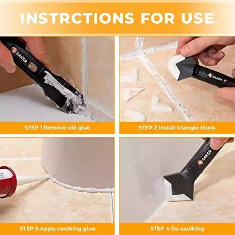 Factory Outlet Popular Professional Caulk Tool Kit 3 In 1 Sealant Scraper And Trowel Silicone Sealant Finishing Tool