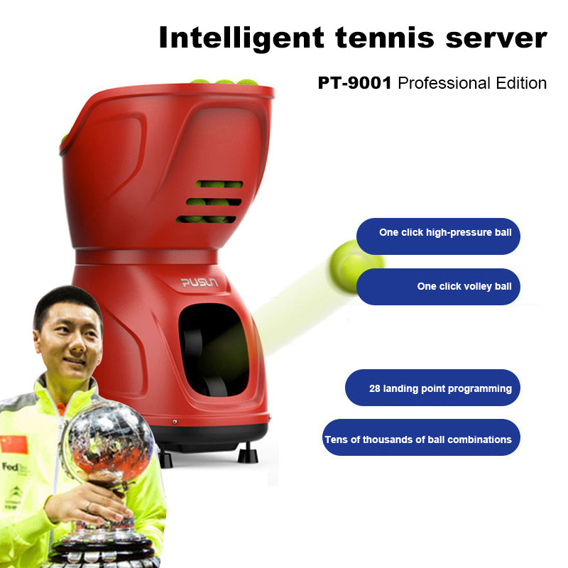 PT9001 Custom Tennis ball Feeding Shooting Robot Serve Machine Tennis Ball Court Training Machine for sale