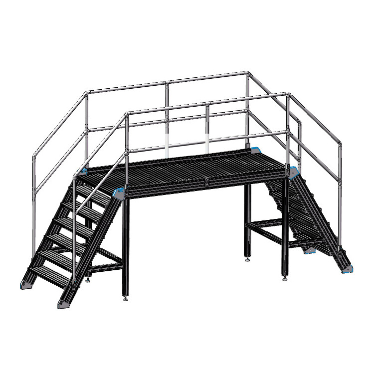 Aluminum structure custom ITEM Stairway Platform System mobile safety step ladder machine steps