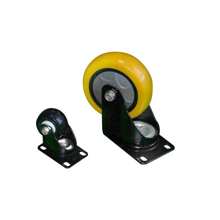 2 inch black castor wheel trolley pu pvc caster swivel casters wheel 50mm for small handling equipment