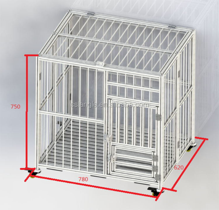 Langle aluminum profile factory Stainless steel  cage series large dog folding square dog kennel for small dogs