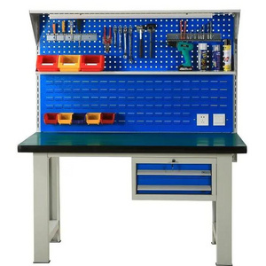 Workshop Garage lab stainless steel tool storage table workbench work working trestle bench table