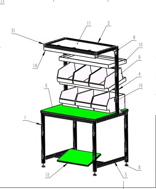 Workshop Garage lab stainless steel tool storage table workbench work working trestle bench table