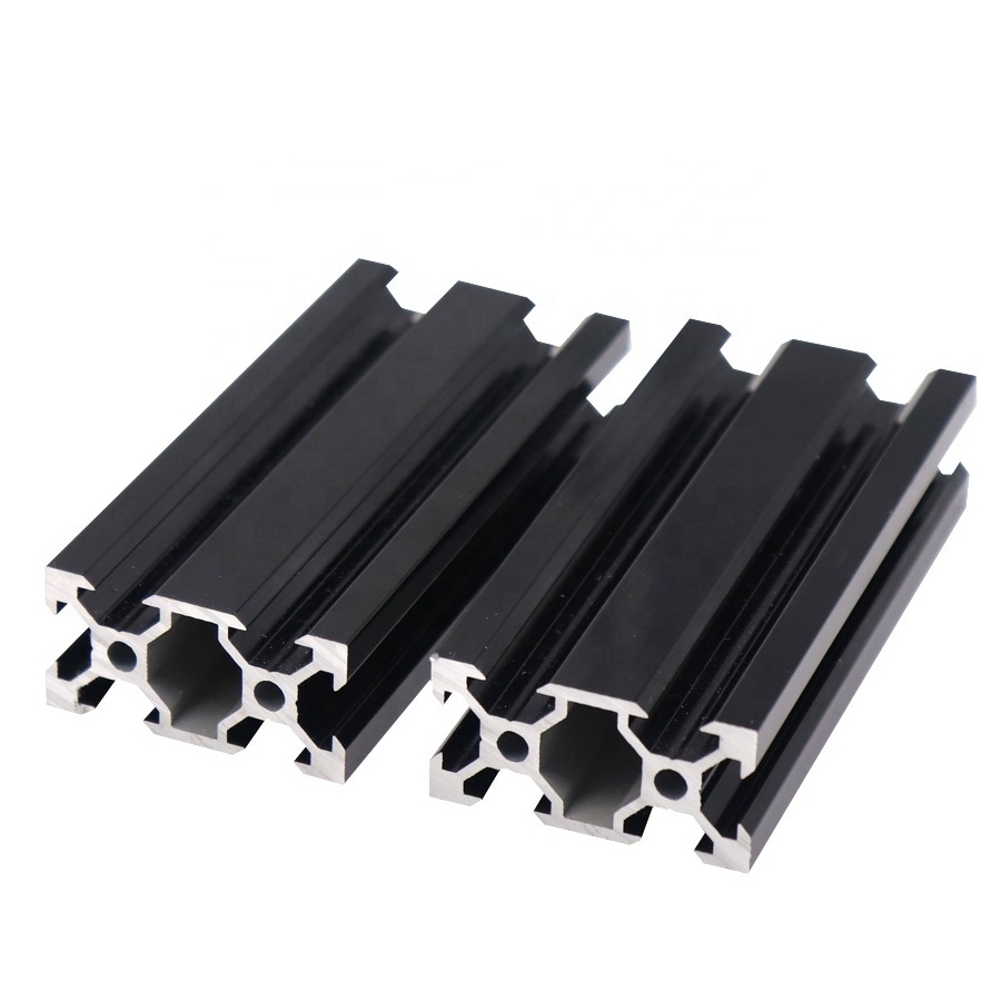 Factory direct sale black/silver 3D printer aluminium bars extrusion 2020 2040 2060 4040 t slot aluminum profile