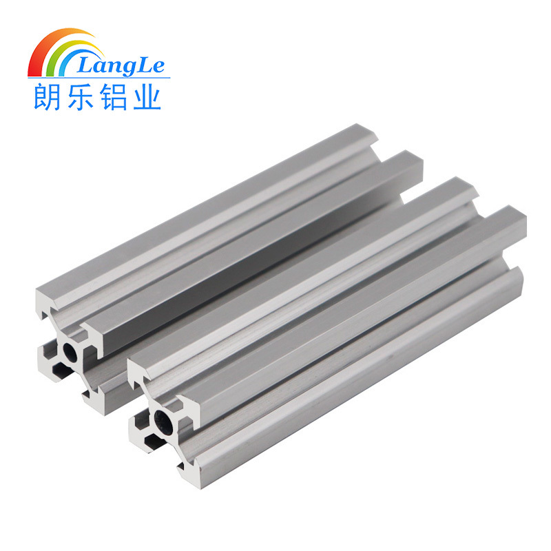 Langle aluminum factory 6063 silver black anodizing t slot aluminium extrusion 2040 v slot for linear rail 3D printer frame