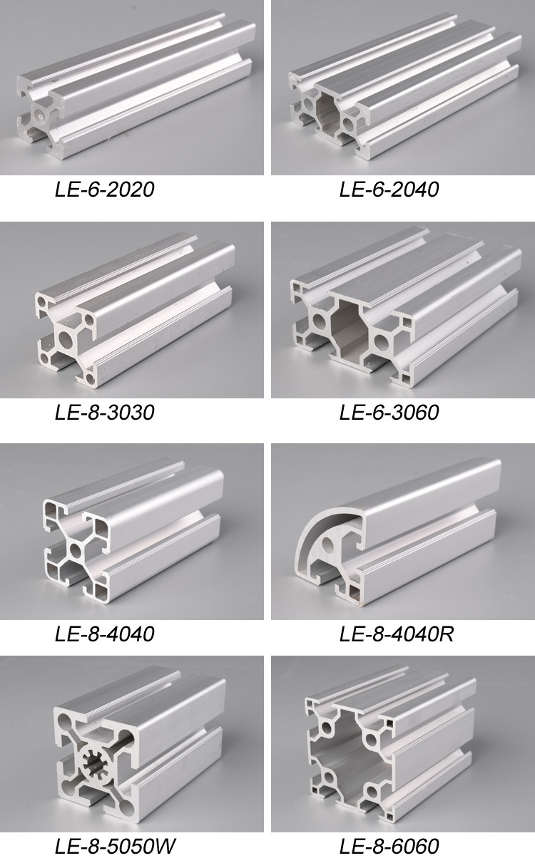 Factory direct sale black/silver 3D printer aluminium bars extrusion 2020 2040 2060 4040 t slot aluminum profile