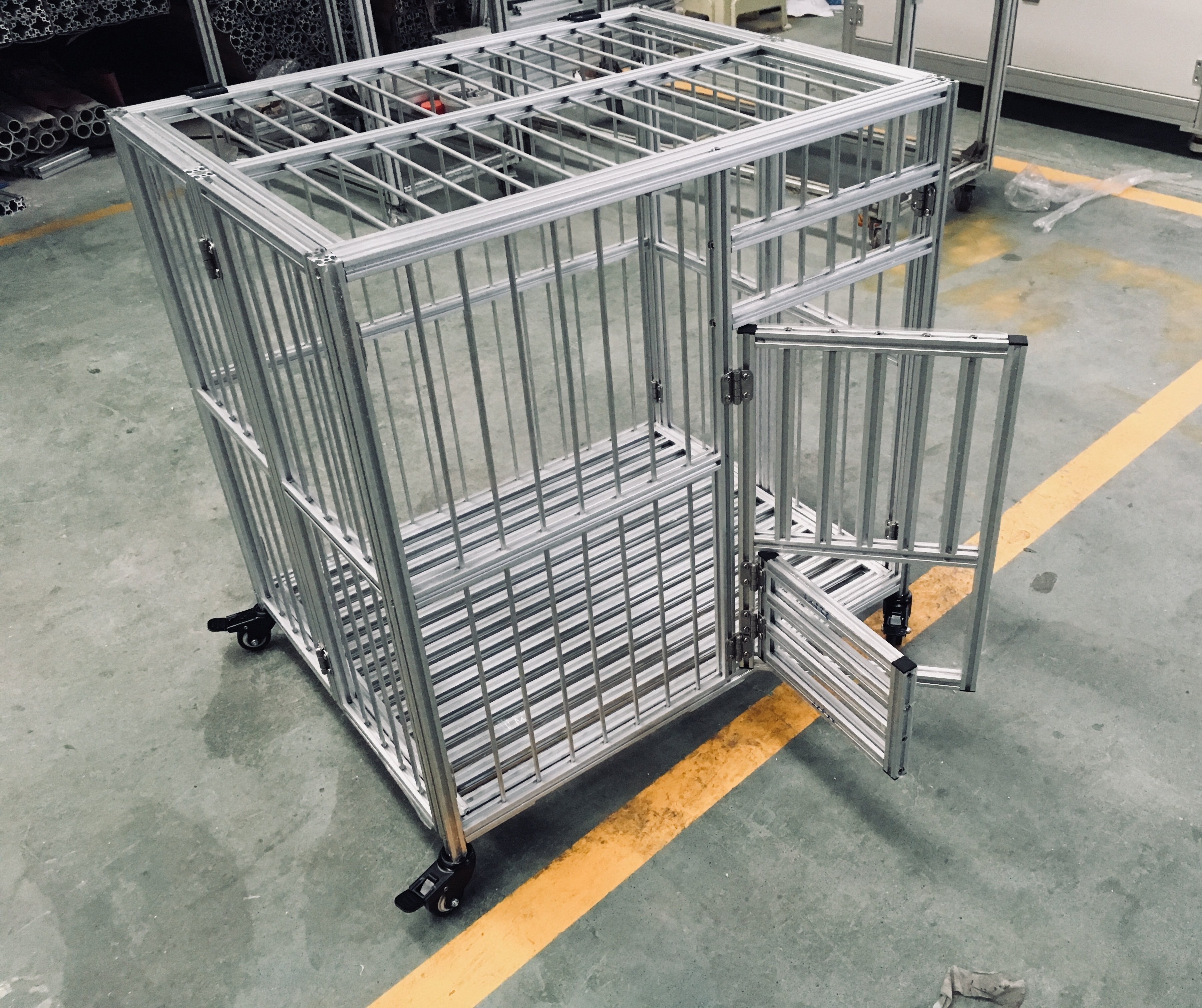 Langle aluminum profile factory Stainless steel  cage series large dog folding square dog kennel for small dogs