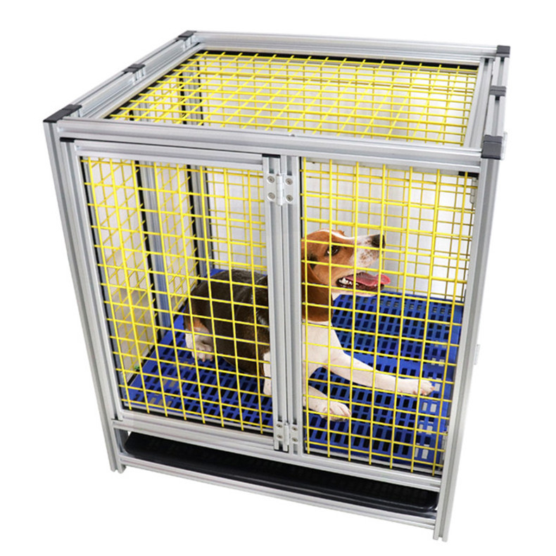 LANGLE Wholesale Manufacturer Metal Foldable Dog Crates Cage Metal Folding Dog Cage Black Impact Dog Kennel Crate Manufacture