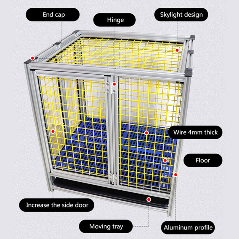 LANGLE Hot Sale Boutique dog cage folding cage thickened with skylight pet supplies small medium-sized cage indoor dog kennel