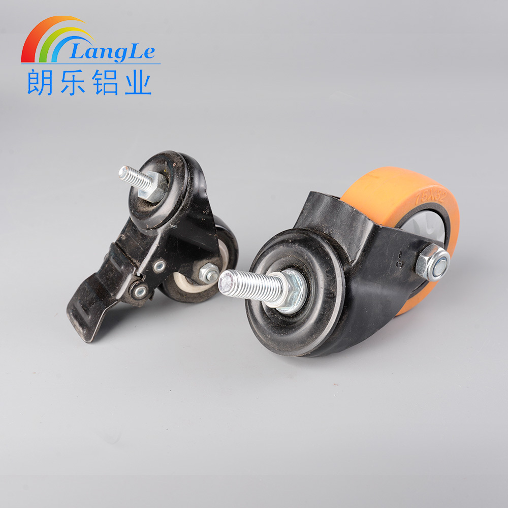 LANGLE Factory Price Industrial Aluminium Profile Cart Wheels for Workbench Central Locking Caster Wheel Heavy Duty Caster Wheel