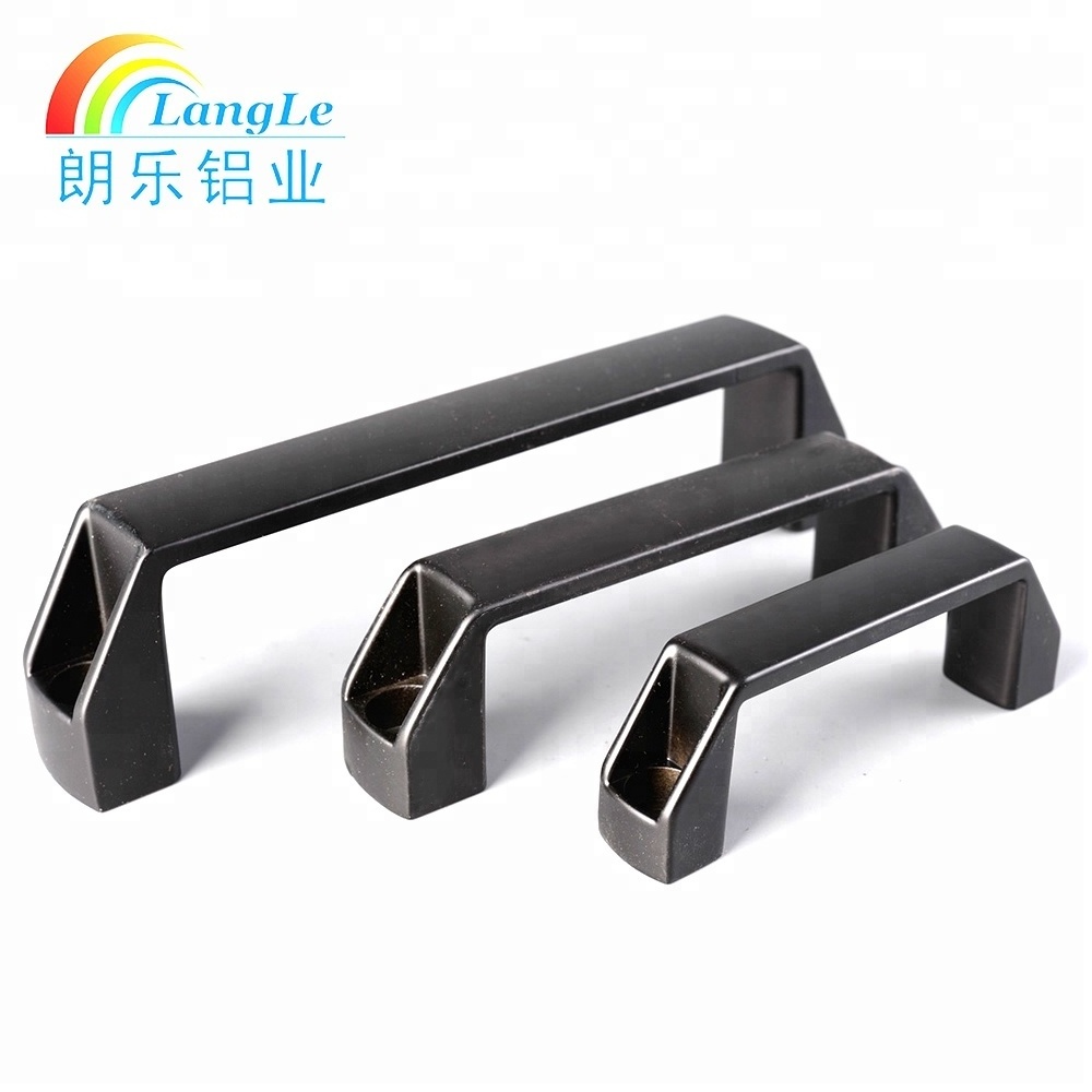 Factory direct sales Modern Matte Black square Aluminium alloy drawer pull handles knobs kitchen cabinet Handles