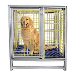 LANGLE Wholesale Manufacturer Metal Foldable Dog Crates Cage Metal Folding Dog Cage Black Impact Dog Kennel Crate Manufacture