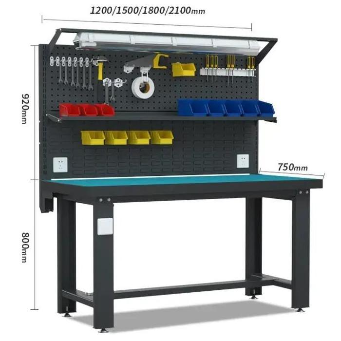 Workshop Garage lab stainless steel tool storage table workbench work working trestle bench table