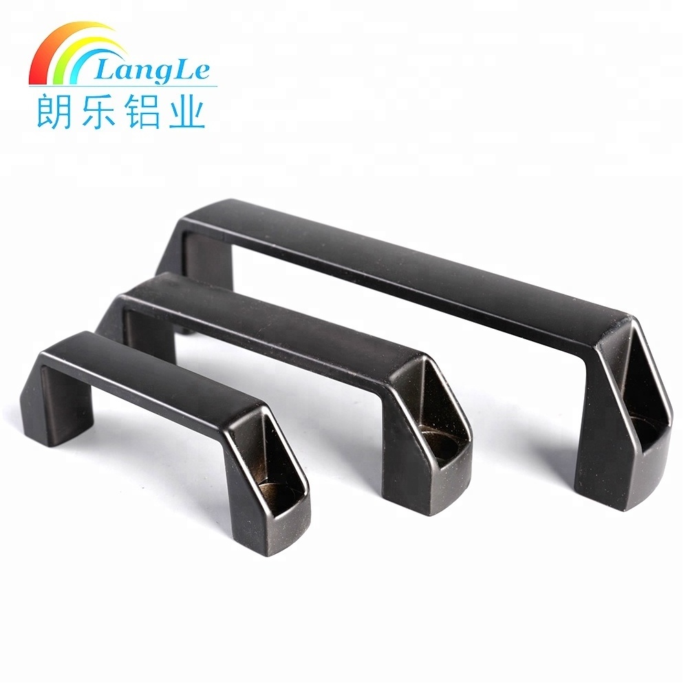 Factory direct sales Modern Matte Black square Aluminium alloy drawer pull handles knobs kitchen cabinet Handles